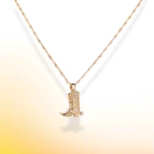 Cow Boot Locket Necklace