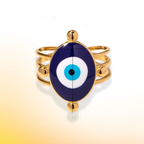 Evil Eye Dark Blue Ring