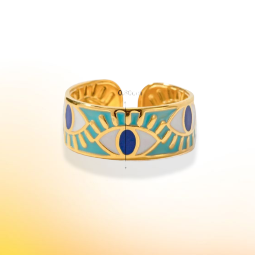 Evil Eye Sea Blue Ring