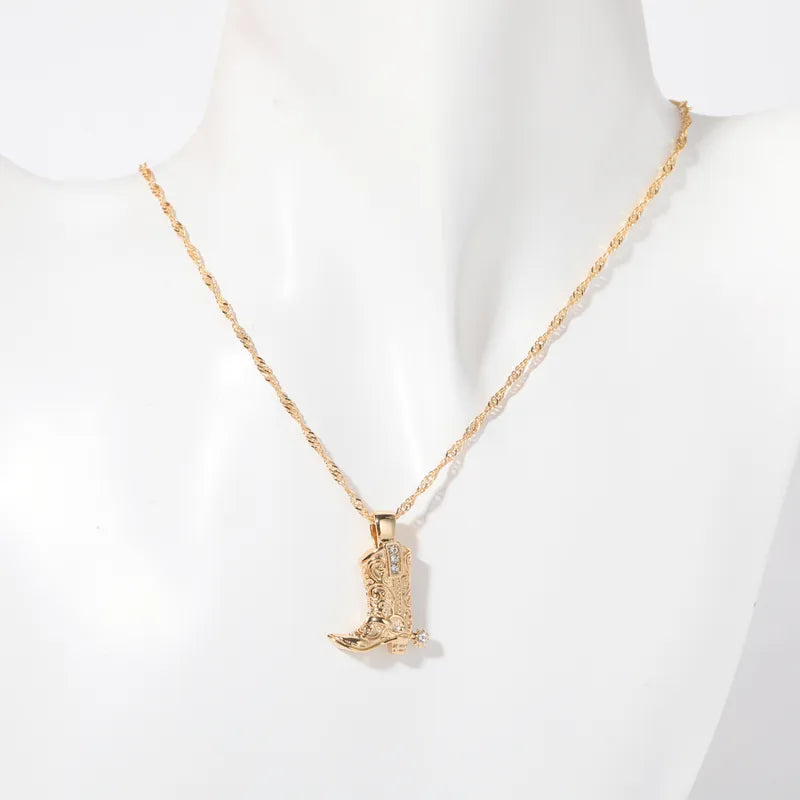 Cow Boot Locket Necklace