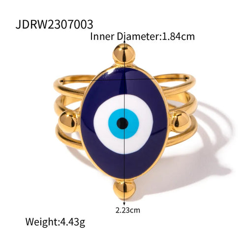 Evil Eye Dark Blue Ring