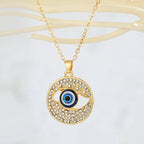 Evil Eye Hollow Gold Diamond Shape Locket