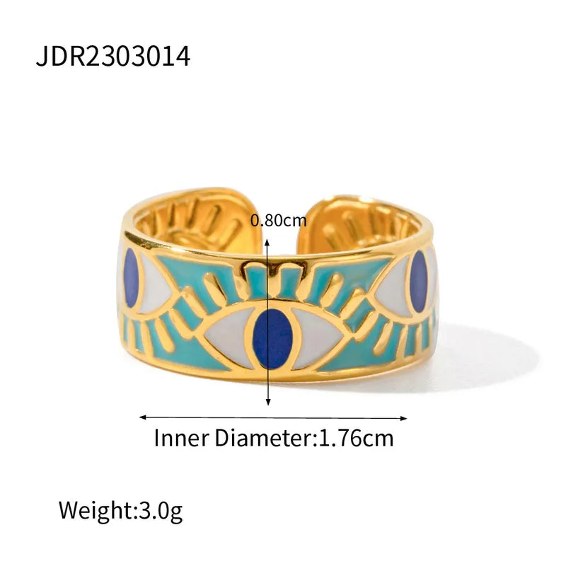Evil Eye Sea Blue Ring
